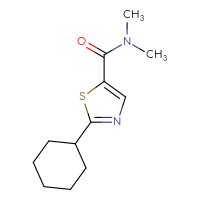 Chemical structure of 2-cyclohexyl-N,N-dimethyl-1,3-thiazole-5-carboxamide - CSSB02145205702