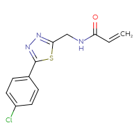 Chemical structure of N-{[5-(4-chlorophenyl)-1,3,4-thiadiazol-2-yl]methyl}prop-2-enamide - CSSB21332091939