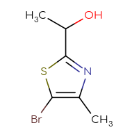 Chemical structure of 1-(5-bromo-4-methyl-1,3-thiazol-2-yl)ethan-1-ol - CSSB00116408201