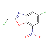 Chemical structure of 5-chloro-2-(chloromethyl)-7-nitro-1,3-benzoxazole - CSSB00010749766
