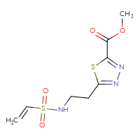 Chemical structure of methyl 5-(2-ethenesulfonamidoethyl)-1,3,4-thiadiazole-2-carboxylate - CSSB21332052602