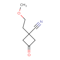 Chemical structure of 1-(2-methoxyethyl)-3-oxocyclobutane-1-carbonitrile - CSSB00103035610
