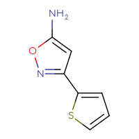Chemical structure of 3-(thiophen-2-yl)-1,2-oxazol-5-amine - CSSB00000751141
