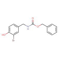Chemical structure of benzyl N-[(3-bromo-4-hydroxyphenyl)methyl]carbamate - CSSB00113489142