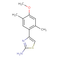 Chemical structure of 4-(4-methoxy-2,5-dimethylphenyl)-1,3-thiazol-2-amine - CSSB00000068935
