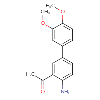 Chemical structure of 1-{4-amino-3',4'-dimethoxy-[1,1'-biphenyl]-3-yl}ethan-1-one - CSSB04589943032