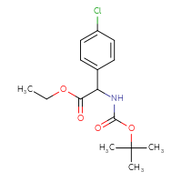 Chemical structure of ethyl 2-{[(tert-butoxy)carbonyl]amino}-2-(4-chlorophenyl)acetate - CSSB00903795616