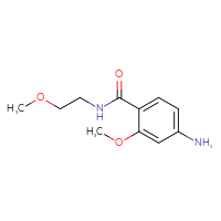 Chemical structure of 4-amino-2-methoxy-N-(2-methoxyethyl)benzamide - CSSB00006381689