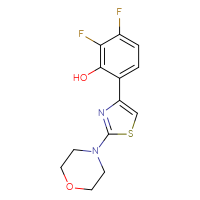 Chemical structure of 2,3-difluoro-6-[2-(morpholin-4-yl)-1,3-thiazol-4-yl]phenol - CSSB00015193936