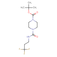 Chemical structure of tert-butyl 4-[(3,3,3-trifluoropropyl)carbamoyl]piperazine-1-carboxylate - CSSB02112685483