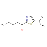 Chemical structure of 1-[5-(propan-2-yl)-1,3-thiazol-2-yl]pentan-1-ol - CSSB20671651641