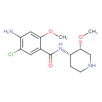 Chemical structure of 4-amino-5-chloro-2-methoxy-N-[(3R,4S)-3-methoxypiperidin-4-yl]benzamide - CSSB00102653301