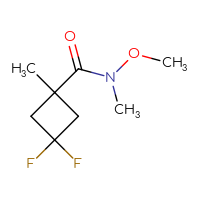 Chemical structure of 3,3-difluoro-N-methoxy-N,1-dimethylcyclobutane-1-carboxamide - CSSB00025065275