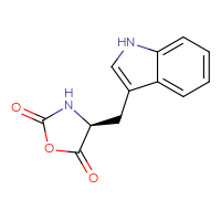 Chemical structure of (4S)-4-[(1H-indol-3-yl)methyl]-1,3-oxazolidine-2,5-dione - CSSB20785368707