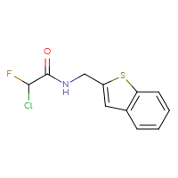 Chemical structure of N-[(1-benzothiophen-2-yl)methyl]-2-chloro-2-fluoroacetamide - CSSB21332109014