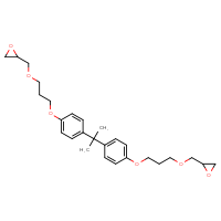 Chemical structure of 2-[(3-{4-[2-(4-{3-[(oxiran-2-yl)methoxy]propoxy}phenyl)propan-2-yl]phenoxy}propoxy)methyl]oxirane - CSSB00121575104