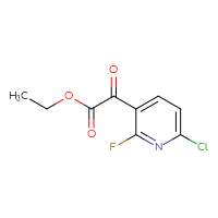 Chemical structure of ethyl 2-(6-chloro-2-fluoropyridin-3-yl)-2-oxoacetate - CSSB02497268768