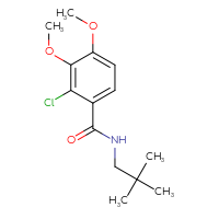 Chemical structure of 2-chloro-N-(2,2-dimethylpropyl)-3,4-dimethoxybenzamide - CSSB01417055158