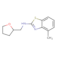 Chemical structure of 4-methyl-N-[(oxolan-2-yl)methyl]-1,3-benzothiazol-2-amine - CSSB00000488731