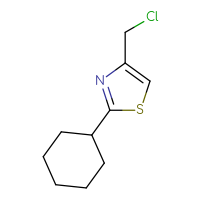 Chemical structure of 4-(chloromethyl)-2-cyclohexyl-1,3-thiazole - CSSB00000739981