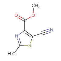 Chemical structure of methyl 5-cyano-2-methyl-1,3-thiazole-4-carboxylate - CSSB00010885942