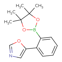Chemical structure of 5-[2-(4,4,5,5-tetramethyl-1,3,2-dioxaborolan-2-yl)phenyl]-1,3-oxazole - CSSB00010082546