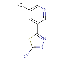 Chemical structure of 5-(5-methylpyridin-3-yl)-1,3,4-thiadiazol-2-amine - CSSB00012299540