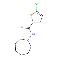 Chemical structure of 5-chloro-N-cycloheptylthiophene-2-carboxamide - CSSB00026442224