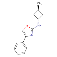 Chemical structure of 4-phenyl-N-[(1s,3r)-3-methylcyclobutyl]-1,3-oxazol-2-amine - CSSB15039502505