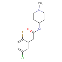Chemical structure of 2-(5-chloro-2-fluorophenyl)-N-(1-methylpiperidin-4-yl)acetamide - CSSB06454981130