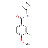Chemical structure of N-{bicyclo[1.1.1]pentan-1-yl}-3-chloro-4-methoxybenzamide - CSSB01644142915