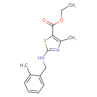 Chemical structure of ethyl 4-methyl-2-{[(2-methylphenyl)methyl]amino}-1,3-thiazole-5-carboxylate - CSSB00160518806