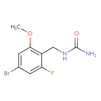 Chemical structure of [(4-bromo-2-fluoro-6-methoxyphenyl)methyl]urea - CSSB21432547428
