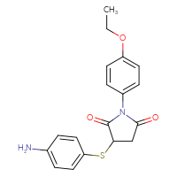 Chemical structure of 3-[(4-aminophenyl)sulfanyl]-1-(4-ethoxyphenyl)pyrrolidine-2,5-dione - CSSB00020601491
