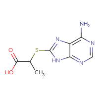 Chemical structure of 2-[(6-amino-9H-purin-8-yl)sulfanyl]propanoic acid - CSSB00009997111