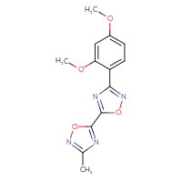 Chemical structure of 3-(2,4-dimethoxyphenyl)-5-(3-methyl-1,2,4-oxadiazol-5-yl)-1,2,4-oxadiazole - CSSB00025804134