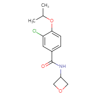 Chemical structure of 3-chloro-N-(oxetan-3-yl)-4-(propan-2-yloxy)benzamide - CSSB06473818585