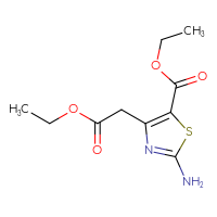 Chemical structure of ethyl 2-amino-4-(2-ethoxy-2-oxoethyl)-1,3-thiazole-5-carboxylate - CSSB00103168726