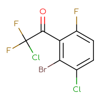 Chemical structure of 1-(2-bromo-3-chloro-6-fluorophenyl)-2-chloro-2,2-difluoroethan-1-one - CSSB15099324775