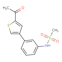 Chemical structure of N-[3-(5-acetylthiophen-3-yl)phenyl]methanesulfonamide - CSSB06588808172