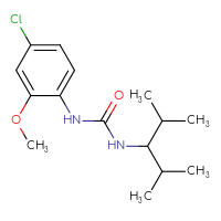 Chemical structure of 1-(4-chloro-2-methoxyphenyl)-3-(2,4-dimethylpentan-3-yl)urea - CSSB02038372723