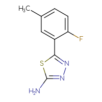 Chemical structure of 5-(2-fluoro-5-methylphenyl)-1,3,4-thiadiazol-2-amine - CSSB00011692736