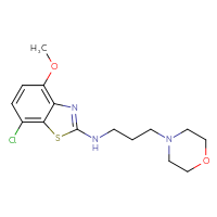 Chemical structure of 7-chloro-4-methoxy-N-[3-(morpholin-4-yl)propyl]-1,3-benzothiazol-2-amine - CSSB00025754606