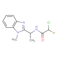 Chemical structure of 2-chloro-2-fluoro-N-[1-(1-methyl-1H-1,3-benzodiazol-2-yl)ethyl]acetamide - CSSB21332119080