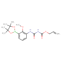 Chemical structure of prop-2-en-1-yl N-{[2-methoxy-3-(4,4,5,5-tetramethyl-1,3,2-dioxaborolan-2-yl)phenyl]carbamoyl}carbamate - CSSB21332157504