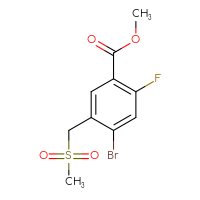 Chemical structure of methyl 4-bromo-2-fluoro-5-(methanesulfonylmethyl)benzoate - CSSB21495905142