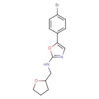 Chemical structure of 5-(4-bromophenyl)-N-[(oxolan-2-yl)methyl]-1,3-oxazol-2-amine - CSSB15071605571