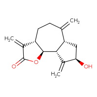 Chemical structure of (3aS,6aR,8R,9aR,9bS)-8-hydroxy-3,6,9-trimethylidene-dodecahydroazuleno[4,5-b]furan-2-one - CSSB14948331381