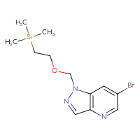Chemical structure of 6-bromo-1-{[2-(trimethylsilyl)ethoxy]methyl}-1H-pyrazolo[4,3-b]pyridine - CSSB21103097623