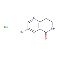 Chemical structure of 3-bromo-5,6,7,8-tetrahydro-1,6-naphthyridin-5-one hydrochloride - CSSB21189751254